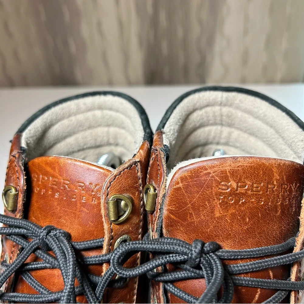 Sperry Top Sider Men’s 8 Avenue Duck Boot Black Amaretto Brown Leather STS10548